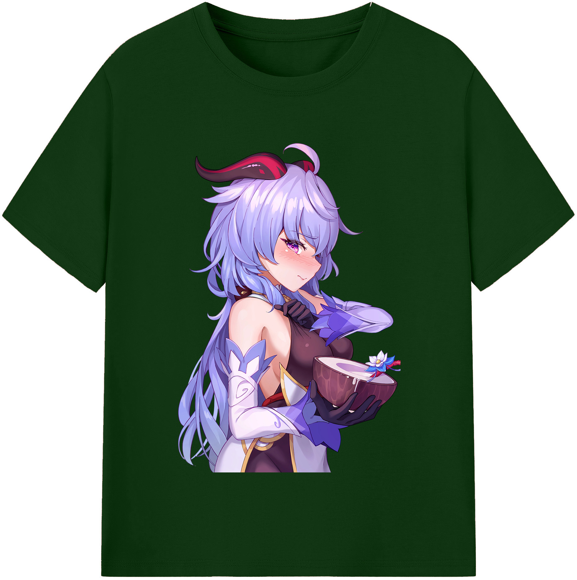 げんし神 甘雨 かんう genshin Ganyu 綿100％半袖Tシャツ（フロントプリント）